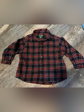 The Children's Place Red, Black & Blue Plaid Button-Down Shirt 36 months